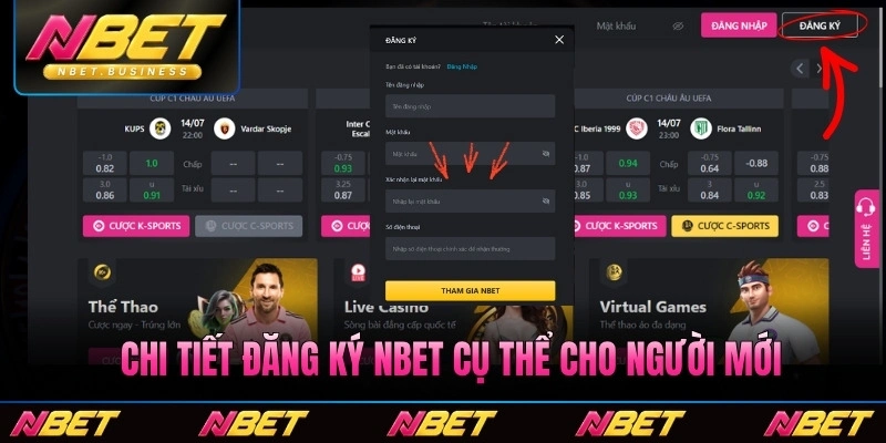 Chi tiết đăng ký Nbet cụ thể cho người mới